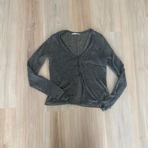Abercrombie & Fitch black/gold sheer long sleeve